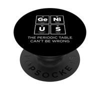Genius The Periodic Table of Elements Can't Be Wrong 2 Blanc PopSockets PopGrip Adhésif