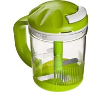 Genius Twist N Joy Coupe-légumes 3 pièces, Coupe-oignons manuel, Hachoir à fruits et légumes, Multi-hachoir avec 5 lames, récipient de 625 ml