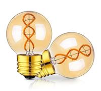 Genixgreen Dimmable E27 LED Bulbe L'ampoule vintage 3W remplace les lampes Collables de 30 watt G16.5 Ampoule filamentaire à LED en spirale antique, 2200K Warimweß Retro Edison LED Pears, 2er pack