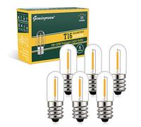 Genixgreen Lot de 6 ampoules LED E14 - Blanc chaud - 1 W - T16 - Remplace les ampoules à incandescence de 10 W - Lampe de réfrigérateur - 2200 K - Blanc chaud - Veilleuse pour lampe de table et lampe