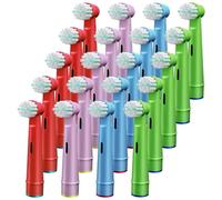 GENKENT Lot de 20 têtes de brosse à dents pour enfants compatibles avec les brosses à dents électriques Braun Oral B Kids, poils extra doux pour les personnes sensibles