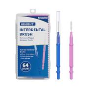 GENKENT Lot de 64 brosses interdentaires pour appareils dentaires (2 tailles)