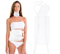 Genkigold 2 pièces Blanc Pack de Ricin Bio en Coton Bambou, Kit Réutilisable pour Détox Hépatique, Insomnie, Constipation et Inflammations, Ajustable, Lavable en Machine, Anti-Fuite d’Huile