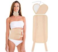 Genkigold 2 pièces Kaki Pack de Ricin Bio en Coton Bambou, Kit Réutilisable pour Détox Hépatique, Insomnie, Constipation et Inflammations, Ajustable, Lavable en Machine, Anti-Fuite d’Huile