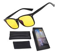 genkigold Lunettes Anti Lumière Bleue:Améliorent Sommeil,Combattent Insomnie,Favorisent Mélatonine,Atténuent Fatigue Oculaire,Cadeau Sain pour Femmes & Hommes - Monture Noir Brillant-Lentilles Jaunes