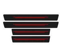 genmaimeifumu 4 Pièces Protections de Seuil de Porte en Fibre de Carbone pour Citroen C4 Picasso 2016-2018, Seuil Voiture Autocollant Plaque de Seuil Protecteurs,Red