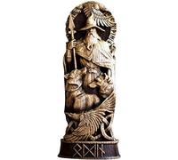 genmaiwodeshisb Statue de dieu nordique en résine, Panthéons scandinaves, Dieux nordiques, Figurine artisanale, Mythologie viking, Armoire à vin, Bibliothèque Sculpture Orament (Odin)