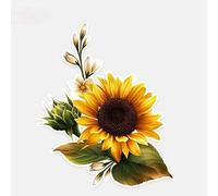 GENMIP 2pcs Autocollant De Voiture Décor De Tournesol Décor Fleur Autocollants Personnalisés PVC, Accessoires DE CAPION DE CAPILES DE VARCE DE 15 CM 15 CM