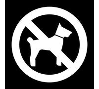 GENMIP Autocollant en Vinyle pour Vitres De Voiture, Panneau D'avertissement Interdit Aux Animaux De Compagnie, Chiens Autorisés, 12x12CM