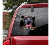 GENMIP Lot De 2 Autocollants De Voiture Boxer pour Chien - Autocollants Réalistes pour Vitres De Voiture, Murs, Série 43, Taille 30,5 X 30,5 Cm