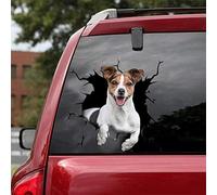 GENMIP Lot De 2 Autocollants De Voiture Jack Russell Terrier - Autocollants Réalistes Jack Russell Terrier pour Vitres De Voiture, Murs, Série 52, Taille 25,4 X 25,4 Cm