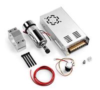 Genmitsu Air-Cooled 300W Brush DC Spindle Motor with 0-48V Output Adjustable Switching Power Supply, 52mm Clamp & ER11 Collet, Ideal for CNC Machining