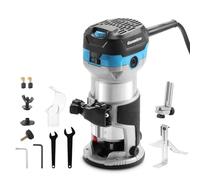 Genmitsu Défonceuse à paume 1,25 HP, outil à bois compact avec base fixe, 6 vitesses variables 10 000-30 000 R/MIN, avec pince 1/4", parfait pour le travail du bois CNC et les projets de bricolage