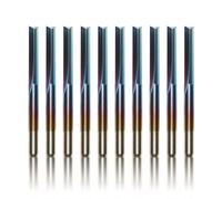 Genmitsu Fraise CNC, tige de 1/8 pouce, fraise droite, revêtement bleu nano, fraise à tige à 2 coupes pour bois, MDF, PVC, acrylique, lot de 10, SR10A