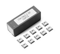 Genmitsu Lot de 10 fraises carrées en carbure de tungstène pour spoilboard Surfaçage Fraise Accessoires de coupe 10 x 10 x 2,2 mm Angle de coupe 30°