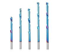 Genmitsu Lot de 5 fraises à compression CNC en carbure de tungstène avec tige de 1/8 de pouce, fraises à découper CNC pour bois, acrylique, PVC, PCB, MDF, OC05A