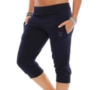 Gennadi Hoppe - Pantalon Capri pour Femmes, Pantalon d'entraînement 3/4, Blau (Navy), S