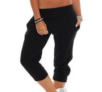 Gennadi Hoppe - Pantalon Capri pour Femmes, Pantalon d'entraînement 3/4, Schwarz (Black), S