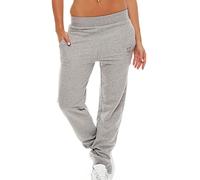 Gennadi Hoppe Pantalon de jogging pour femme confortable pantalon d'entraînement pour le sport et les loisirs, gris clair, 3XL
