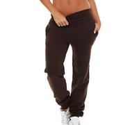 Gennadi Hoppe Pantalon de jogging pour femmes, pantalon d'entraînement confortable pour le sport et les loisirs, marron foncé, 3XL