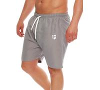 Gennadi Hoppe Short de bain long pour homme, gris clair, M
