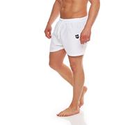 Gennadi Hoppe Short de bain pour homme, short de plage, maillot de bain, Blanc (blanc)., XS