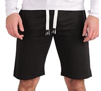 Gennadi Hoppe Short pour homme - Matière douce - Poches latérales - Short parfait pour le sport et les loisirs - Pantalon de survêtement pour homme - Style court, Noir et blanc., L