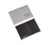 GENODA Couverture de passeport de voyage imprimée carte pour homme et femme - Porte-passeport - Porte-carte d'identité - Clip pour billet d'avion - Accessoires de voyage, gris clair, Taille unique