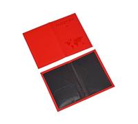 GENODA Couverture de passeport de voyage imprimée carte pour homme et femme - Porte-passeport - Porte-carte d'identité - Clip pour billet d'avion - Accessoires de voyage, Rouge, Taille unique