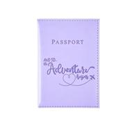 GENODA Couverture de passeport en polyuréthane à changement de couleur avec lettre imprimée, porte-passeport, clip pour billet d'avion pour hommes et femmes, accessoires de voyage, violet clair,