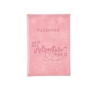 GENODA Couverture de passeport en polyuréthane à changement de couleur avec lettre imprimée, porte-passeport, clip pour billet d'avion pour hommes et femmes, accessoires de voyage, rose, Taille unique
