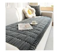 GENODA Housse de canapé matelassée en velours côtelé - Chaude et épaisse - En forme de L - Antidérapante - Gris foncé, 80 x 80 cm - 1 pièce