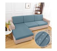 GENODA Housse de coussin de protection élastique pour canapé de salon - Animaux domestiques et enfants - Gris bleu, 1 taie d'oreiller 45 x 45 cm