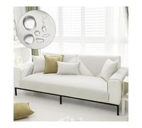 GENODA Housse de coussin imperméable en chenille texturées universelle, antidérapante, protection pour décoration de salon (imperméable, ivoire, 110 x 210 cm, 1 pièce)
