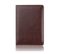 GENODA Housse de passeport en cuir synthétique - Accessoires de voyage - Pour carte de crédit - Pour homme et femme, café, Taille unique