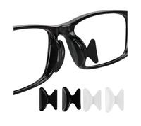 GENODA Lot de 100 (50 paires) de plaquettes de nez antidérapantes en silicone pour lunettes en acétate (transparent, épaisseur 1,8 mm)