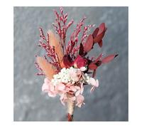 GENODA Lot de 2 bouquets de fleurs séchées pour poignet de mariage, mariés, mariés, boutonnières, boutonnières, décoration de table d'intérieur (A)