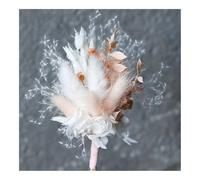 GENODA Lot de 2 bouquets de fleurs séchées pour poignet de mariage, mariés, mariés, boutonnières, boutonnières, décoration de table (E)