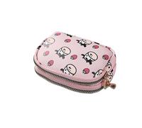 GENODA Lot de 2 porte-monnaie à motif vache mignon pour femmes, porte-cartes, étudiants, double poche zippée, sac de rangement portable pour rouge à lèvres, cartes bancaires, 3, Taille unique