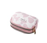 GENODA Lot de 2 porte-monnaie à motif vache mignon pour femmes, porte-cartes, étudiants, double poche zippée, sac de rangement portable pour rouge à lèvres, cartes bancaires, 1, Taille unique