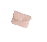 GENODA Lot de 2 porte-monnaie portables de couleur unie - Mini portefeuille léger en coton - Pour écouteurs - Pour femme - Porte-cartes de voyage, b-rose, Taille unique