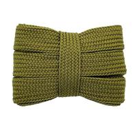 GENODA Lot de 3 paires de lacets plats de 2 cm de large pour chaussures de sport décontractées 100/120/140/160 cm, vert olive, 100