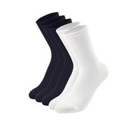 GENODA Lot de 5 paires de chaussettes noires et blanches en coton respirant pour homme, 3 Noir 2 Blanc, EU 39-45