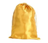 GENODA Sac de rangement en satin pour perruques ou paquets, 25 x 35 cm, sac à cordon pour les essentiels de voyage, Or luxueux., Rose