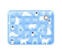 GENODA Tapis de refroidissement pour chats et chiens - Respirant et confortable - En soie - Lavable à l'eau - Portable - Pour canapé, sol (orchidée du monde polaire, 30 x 40 cm)