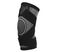 Genouillère à ceinture fixe, Compression de la rotule, équipement de protection pour l'entraînement physique, gris pour le sport (Gris-L)