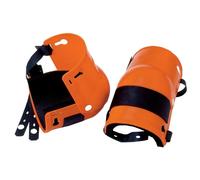 Nierhaus Wohltat Genouillères - Protège-articulations orange avec coussin intérieur en caoutchouc cellulaire - Protection professionnelle des genoux pour pose de sol, construction, travaux publics