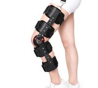 Genouillère Articulée ROM Attelle de Genou Réglable pour Rééducation Post-Opératoire Déchirure du Ménisque Ligaments Croisés LCA Arthrite Soutien Jambe Homme Femme
