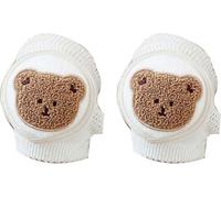 Genouillère bébé pur coton doux confortable mince élastique réglable résistance au glissement aide à la reptation ourson moelleux