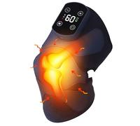 Genouillère Chauffante Sans Fil, Masseur de Genou pour L'arthrose, Coussin Chauffant avec 3 Niveaux de Massage et Chaleur pour une Thérapie par Réchauffement, Genouillère Électrique pour Soulager